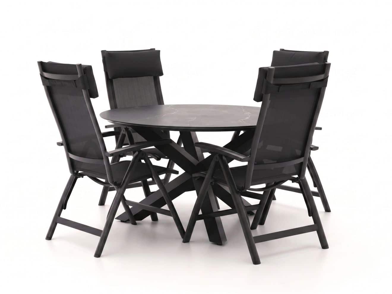 + 15 % Kassenrabatt | Bellagio Lugo/Lodola ø 130 cm Gartenmöbel-Set 5-teilig verstellbar