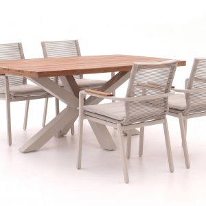 Bellagio Marudo/Induno Deens Ovaal 180cm dining tuinset 5-delig stapelbaar