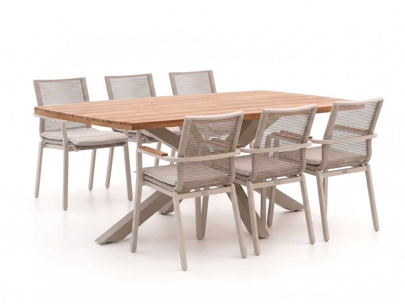 + 15 % Kassenrabatt | Bellagio Marudo/Induno dänisch oval 220 cm Gartenmöbel-Set 7-teilig stapelbar