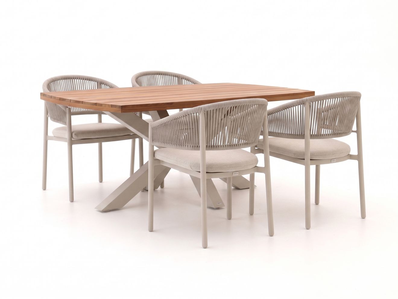 + 15 % Kassenrabatt | Bellagio Panaro/Induno Dänisch Oval 180 cm Gartenmöbel-Set 5-teilig stapelbar