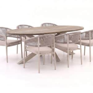 + 10 % Kassenrabatt | Bellagio Panaro/ROUGH-Y Ellips 240 cm Gartenmöbel-Set 7-teilig stapelbar