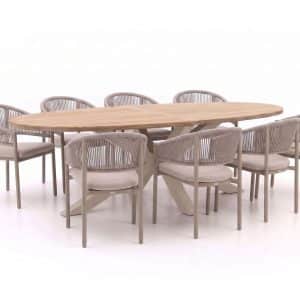 + 10 % Kassenrabatt | Bellagio Panaro/ROUGH-Y Ellips 280 cm Gartenmöbel-Set 9-teilig stapelbar
