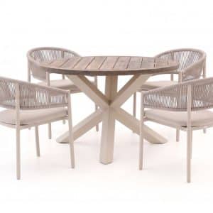 + 10 % Kassenrabatt | Bellagio Panaro/ROUGH-Y ø 120 cm Gartenmöbel-Set 5-teilig stapelbar