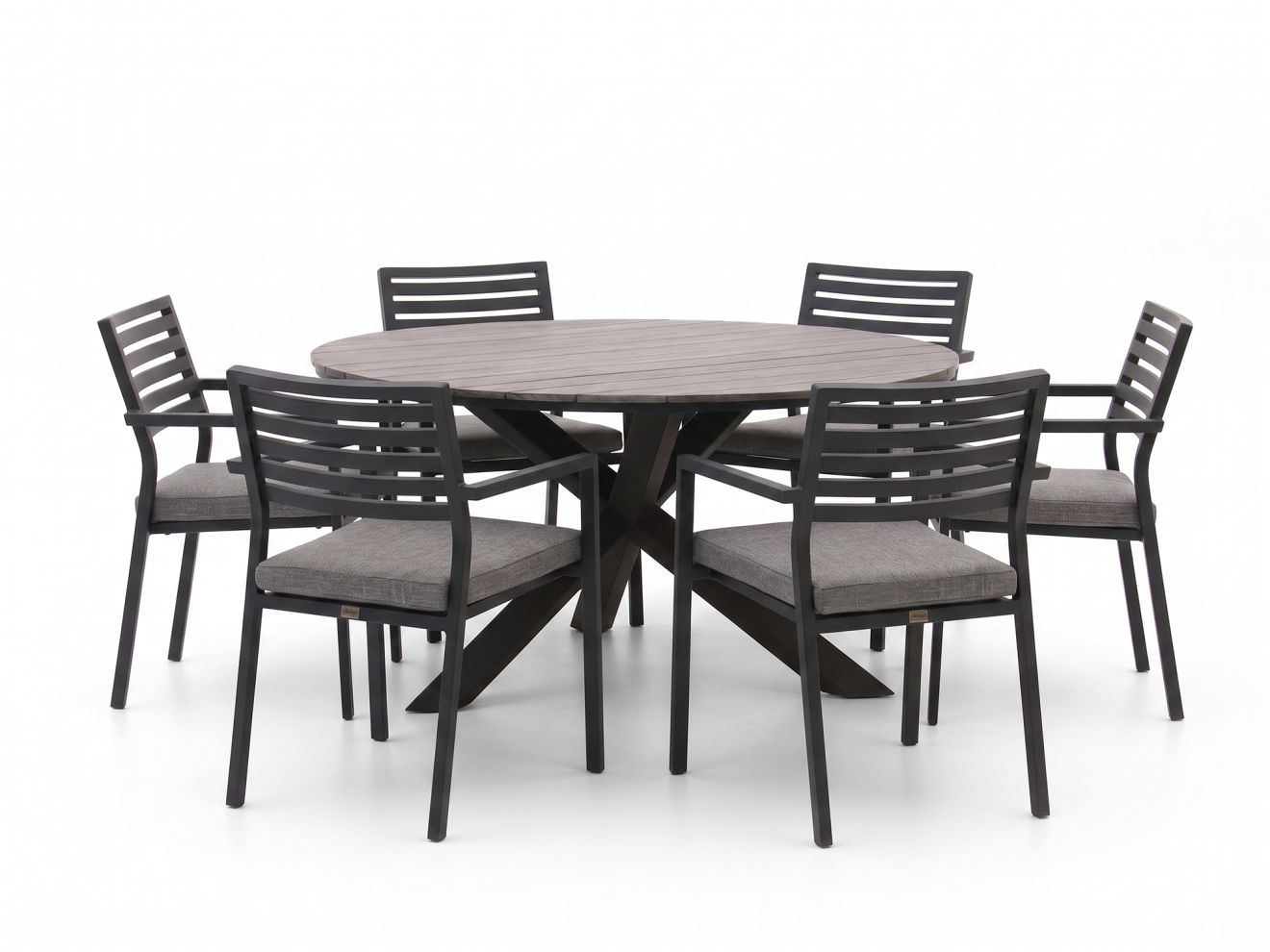 + 15 % Kassenrabatt | Bellagio Rumo/Fidenza ø 149 cm Gartenmöbel-Set 7-teilig stapelbar