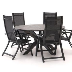 Bellagio Trappeto/Fidenza ø 149 cm Gartenmöbel-Set 6-Teilig verstellbar