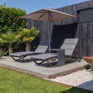 + 10 % Kassenrabatt | Bellagio Valpiana Gartenliege mit Rad stapelbar/verstellbar