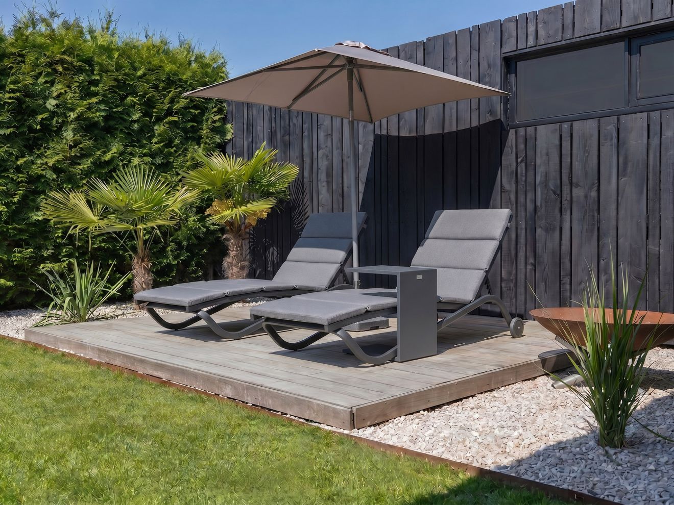 + 10 % Kassenrabatt | Bellagio Valpiana Gartenliege mit Rad stapelbar/verstellbar
