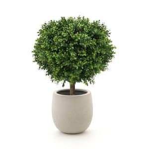 + 10 % Kassenrabatt | Designplants/Luca Lifestyle Buchsbaum Kugel Kunstpflanze (h:50 cm) mit Grigio Balloon Blumentopf