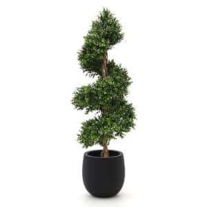 + 10 % Kassenrabatt | Designplants/Luca Lifestyle Buchsbaum Spirale Kunstbaum (h:140 cm) mit Grigio Balloon Blumentopf