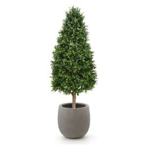 + 10 % Kassenrabatt | Designplants/Luca Lifestyle Buchsbaum Tower Kunstpflanze (h:140 cm) mit Grigio Balloon Blumentopf