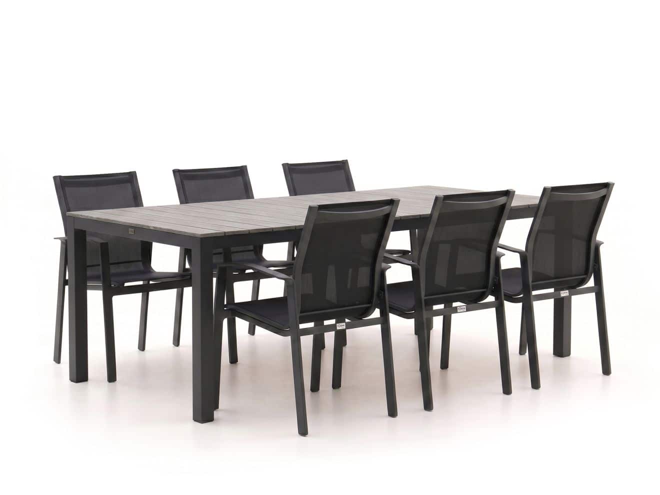 + 15 % Kassenrabatt | Forza Altea/Fidenza 220 cm Gartenmöbel-Set 7-teilig stapelbar