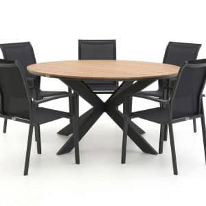 + 10 % Kassenrabatt | Forza Centallo/Fidenza ø 149 cm Gartenmöbel-Set 6-teilig stapelbar