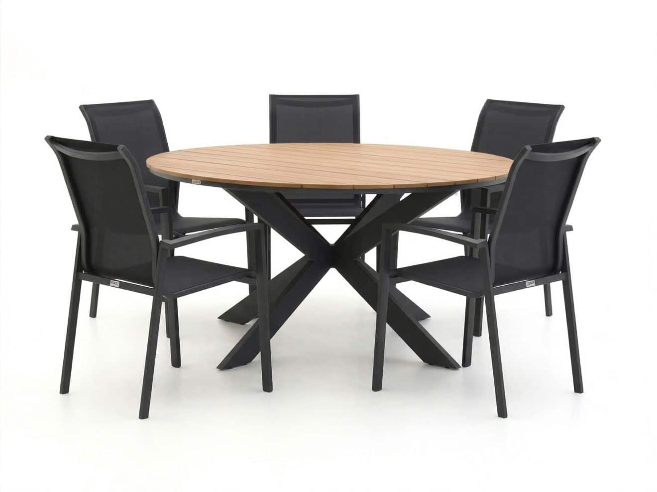 + 10 % Kassenrabatt | Forza Centallo/Fidenza ø 149 cm Gartenmöbel-Set 6-teilig stapelbar