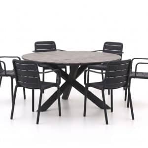 + 15 % Kassenrabatt | Forza Narni/Fidenza ø 149 cm Gartenmöbel-Set 7-teilig stapelbar