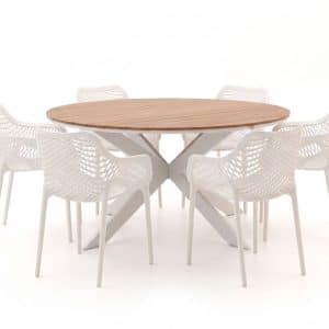 + 15 % Kassenrabatt | Forza Ripi/Fidenza ø 149 cm Gartenmöbel-Set 7-teilig stapelbar