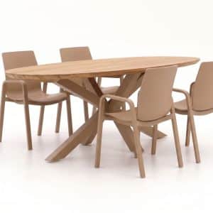 Hartman Flow/San Sebastian 200cm dining tuinset 5-delig stapelbaar