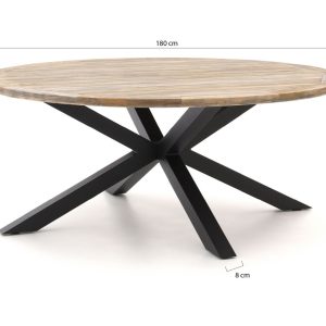 Intenso Asti/Rough-Y Ø 180 cm Gartenmöbel-Set 7-teilig