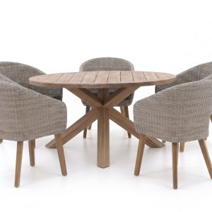 Intenso Tropea/ROUGH-Y ø 150 cm Gartenmöbel-Set 6-teilig