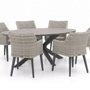 Manifesto Matese/Fidenza ovaal 180cm dining tuinset 7-delig