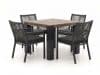 + 10 % Kassenrabatt | Charcoal (inkl. Kissen) (Twist Polyrattan = Grau) (Tischplatte = Old Teak Greywash)
