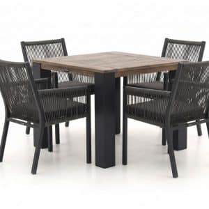 + 15 % Kassenrabatt | Charcoal (inkl. Kissen) (Twist Polyrattan = Grau) (Tischplatte = Old Teak Greywash)