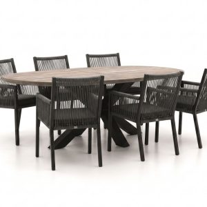 + 15 % Kassenrabatt | Manifesto Rivola/ROUGH-Y Ellips 240 cm Gartenmöbel-Set 7-teilig