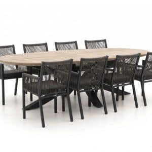 Manifesto Rivola/ROUGH-Y Ellips 280cm dining tuinset 9-delig