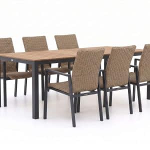 + 15 % Kassenrabatt | Manifesto Villongo/Fidenza 220 cm Gartenmöbel-Set 7-teilig stapelbar