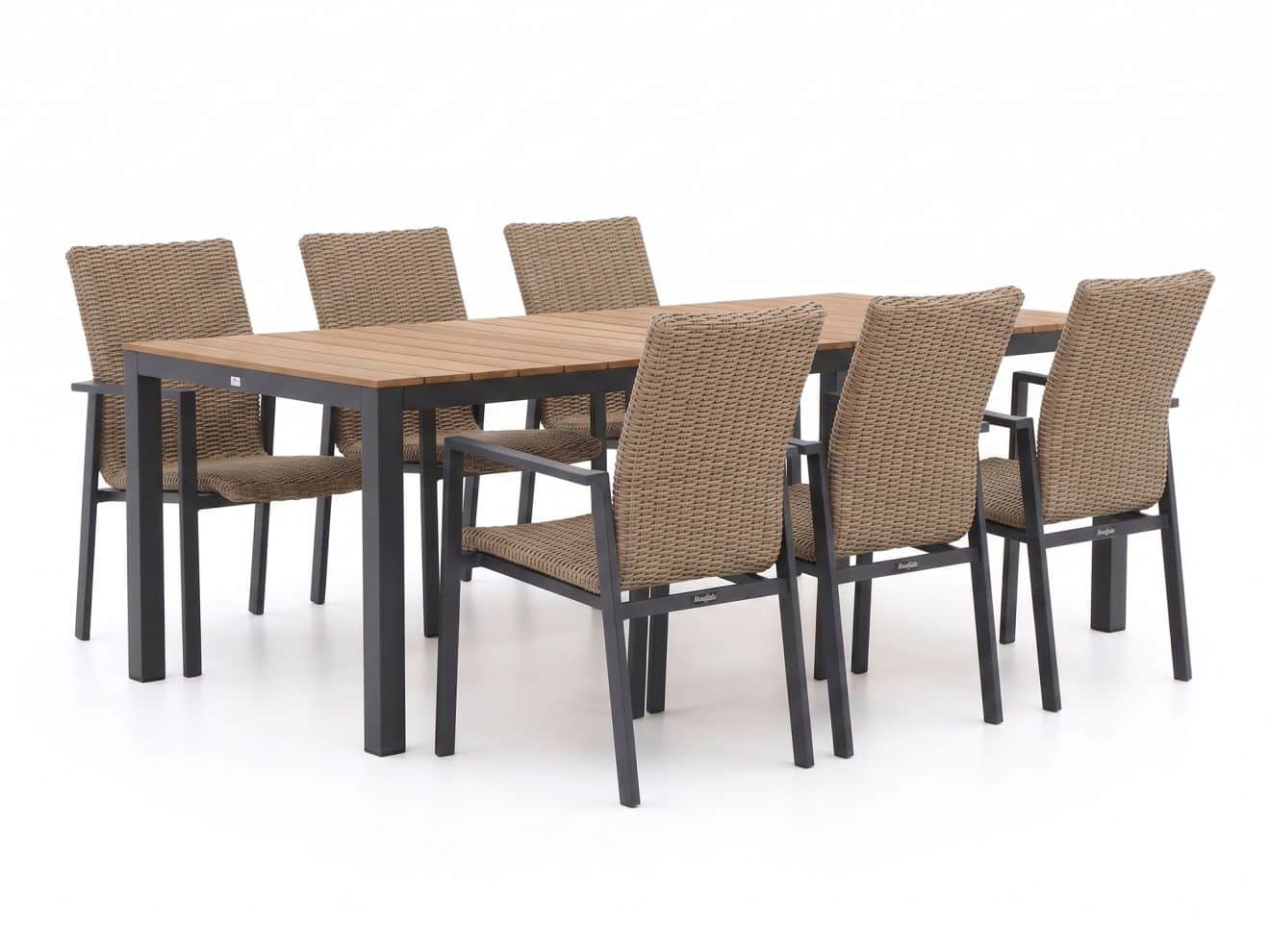 + 15 % Kassenrabatt | Manifesto Villongo/Fidenza 220 cm Gartenmöbel-Set 7-teilig stapelbar