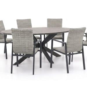 Manifesto Villongo/Fidenza ovaal 180cm dining tuinset 7-delig stapelbaar