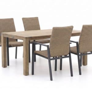 + 15 % Kassenrabatt | Manifesto Villongo/ROUGH-S 160 cm Gartenmöbel-Set 5-teilig stapelbar
