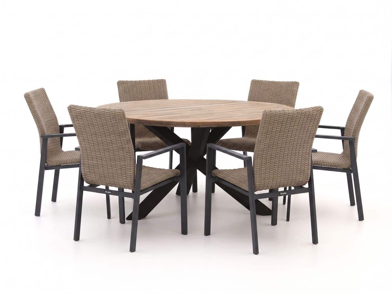 + 15 % Kassenrabatt | Manifesto Villongo/ROUGH-Y ø 150 cm Gartenmöbel-Set 7-teilig stapelbar
