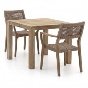 + 10 % Kassenrabatt | ROUGH-L Rope/ROUGH-S 90 cm Gartenmöbel-Set 3-teilig stapelbar
