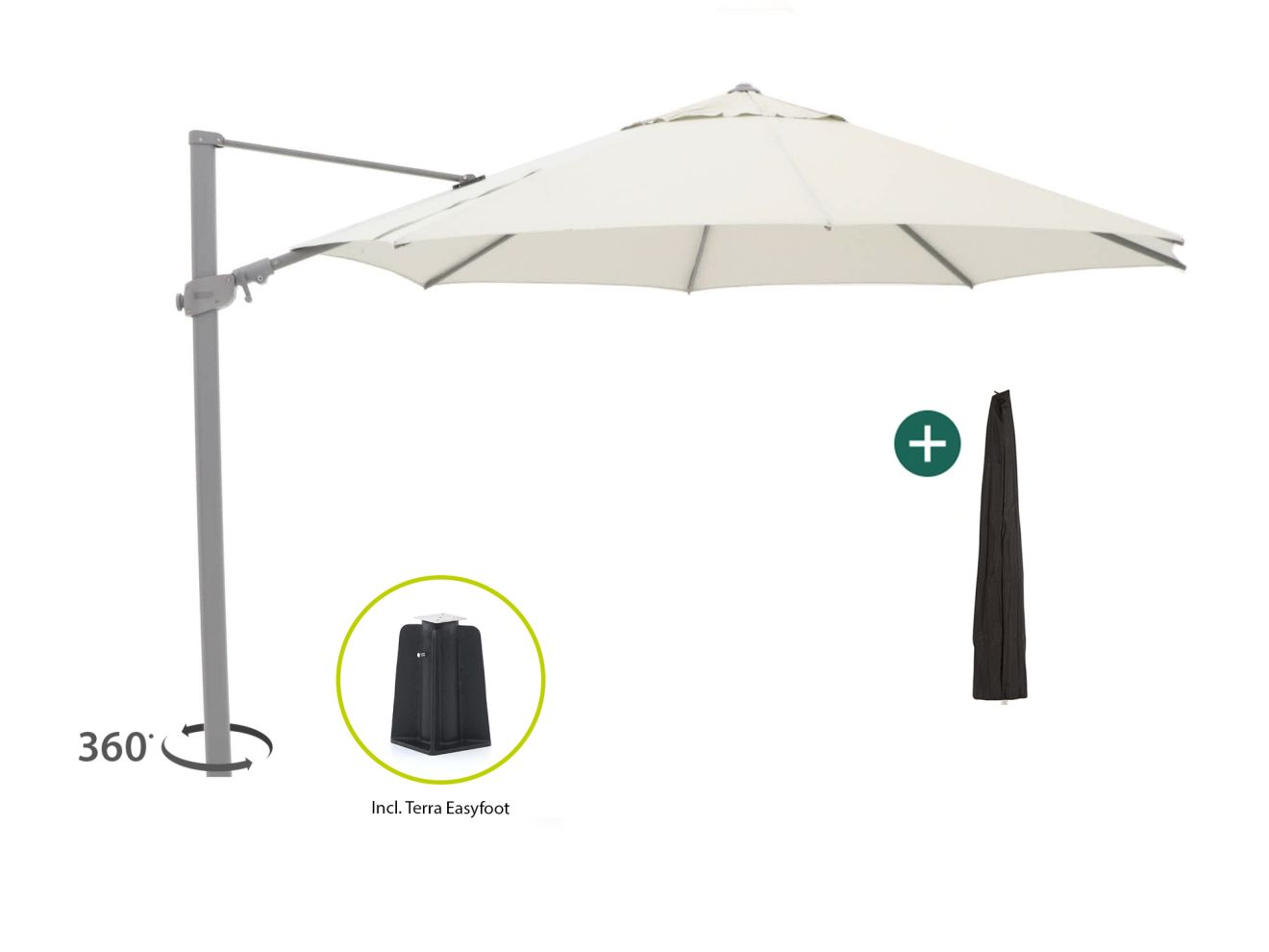 + 10 % Kassenrabatt | Shadowline Austin Ampelschirm ø 350 cm