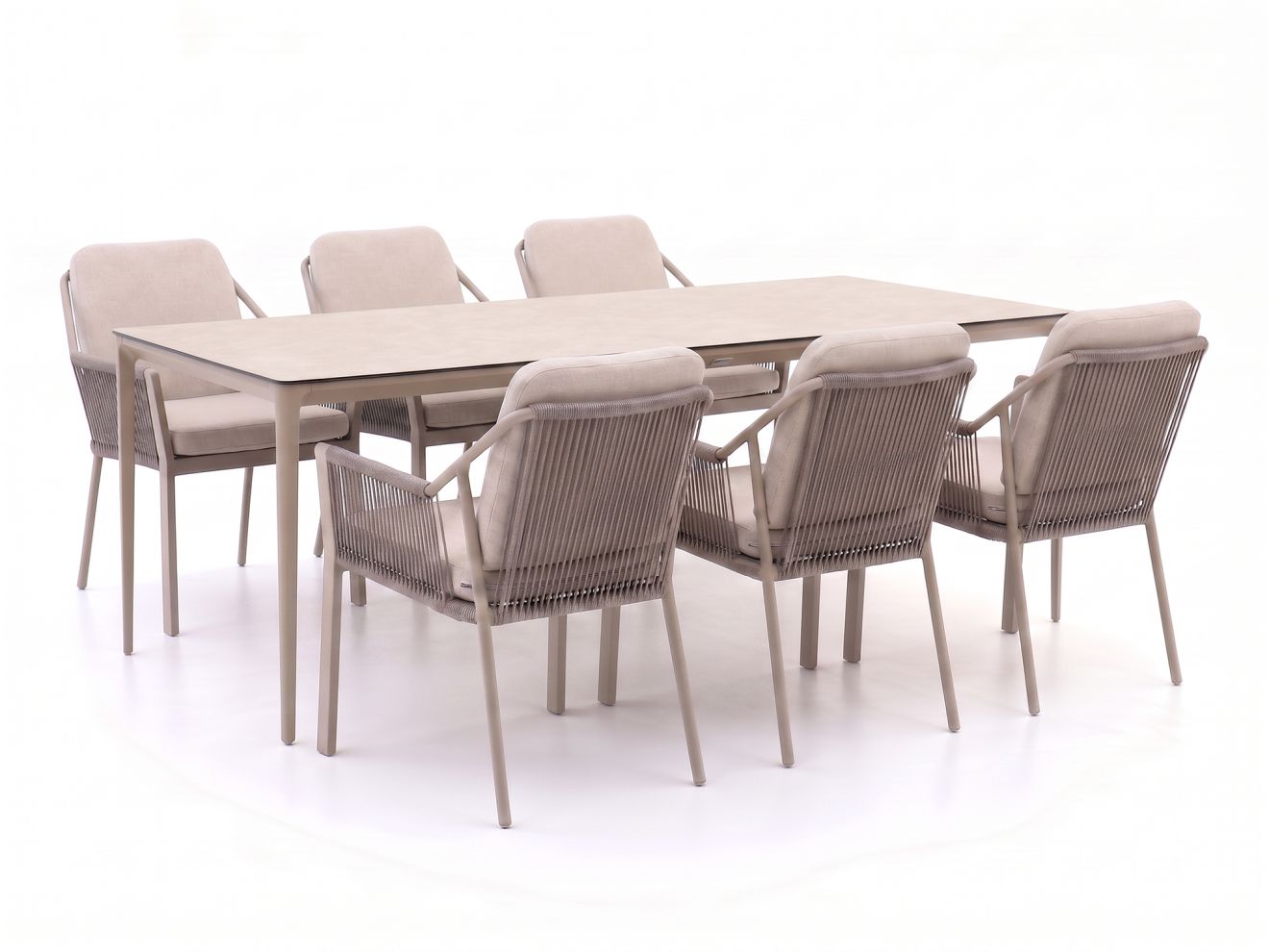 + 15 % Kassenrabatt | Tierra Outdoor Liv/Elegante 219 cm Gartenmöbel-Set 7-teilig stapelbar