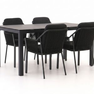 Tierra Outdoor Liv/La Fonte 160cm dining tuinset 5-delig stapelbaar