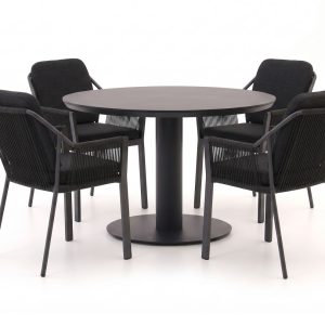 Tierra Outdoor Liv/La Fonte Ø120cm dining tuinset 5-delig stapelbaar