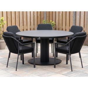 Tierra Outdoor Liv/La Fonte Ø150cm dining tuinset 6-delig stapelbaar
