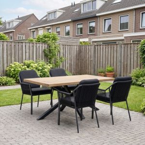 Tierra Outdoor Liv/Montorio 160cm dining tuinset 5-delig stapelbaar