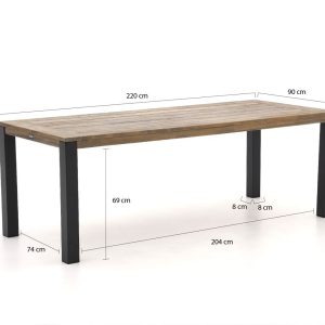 + 15 % Kassenrabatt | Tierra Outdoor Liv/ROUGH-S 220 cm Gartenmöbel-Set 7-teilig stapelbar