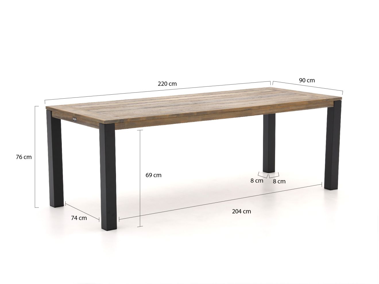 + 15 % Kassenrabatt | Tierra Outdoor Liv/ROUGH-S 220 cm Gartenmöbel-Set 7-teilig stapelbar