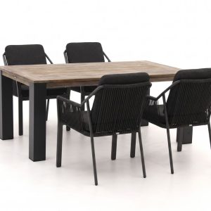 Tierra Outdoor Liv/ROUGH-X 180cm dining tuinset 5-delig stapelbaar