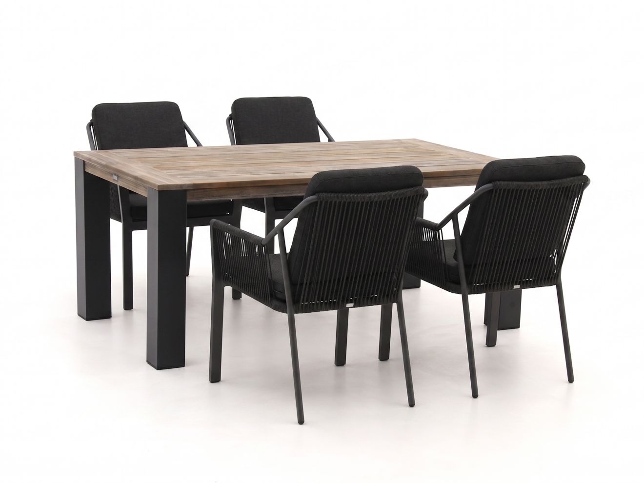 + 15 % Kassenrabatt | Tierra Outdoor Liv/ROUGH-X 180 cm Gartenmöbel-Set 5-teilig stapelbar