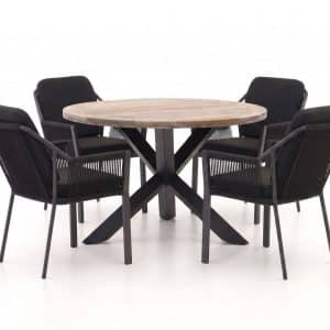 + 15 % Kassenrabatt | Tierra Outdoor Liv/ROUGH-Y ø 120 cm Gartenmöbel-Set 5-teilig stapelbar