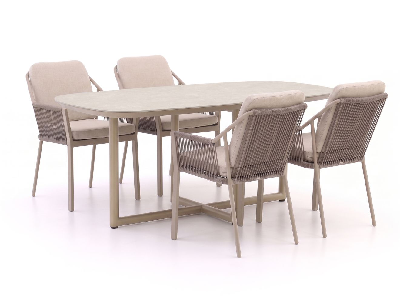 + 15 % Kassenrabatt | Tierra Outdoor Liv/Rivera 180 cm Gartenmöbel-Set 5-teilig stapelbar