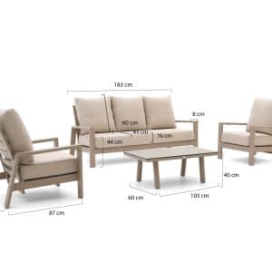 + 10 % Kassenrabatt | Tierra Outdoor Musone Sessel-Sofa Lounge-Set 4-teilig 5-Sitzer verstellbar