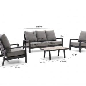 + 10 % Kassenrabatt | Tierra Outdoor Musone Sessel-Sofa Lounge-Set 4-teilig 5-Sitzer verstellbar