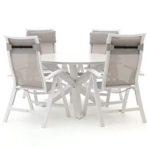 + 10 % Kassenrabatt | Bellagio Lugo/Lodola ø 130 cm Gartenmöbel-Set 5-teilig verstellbar