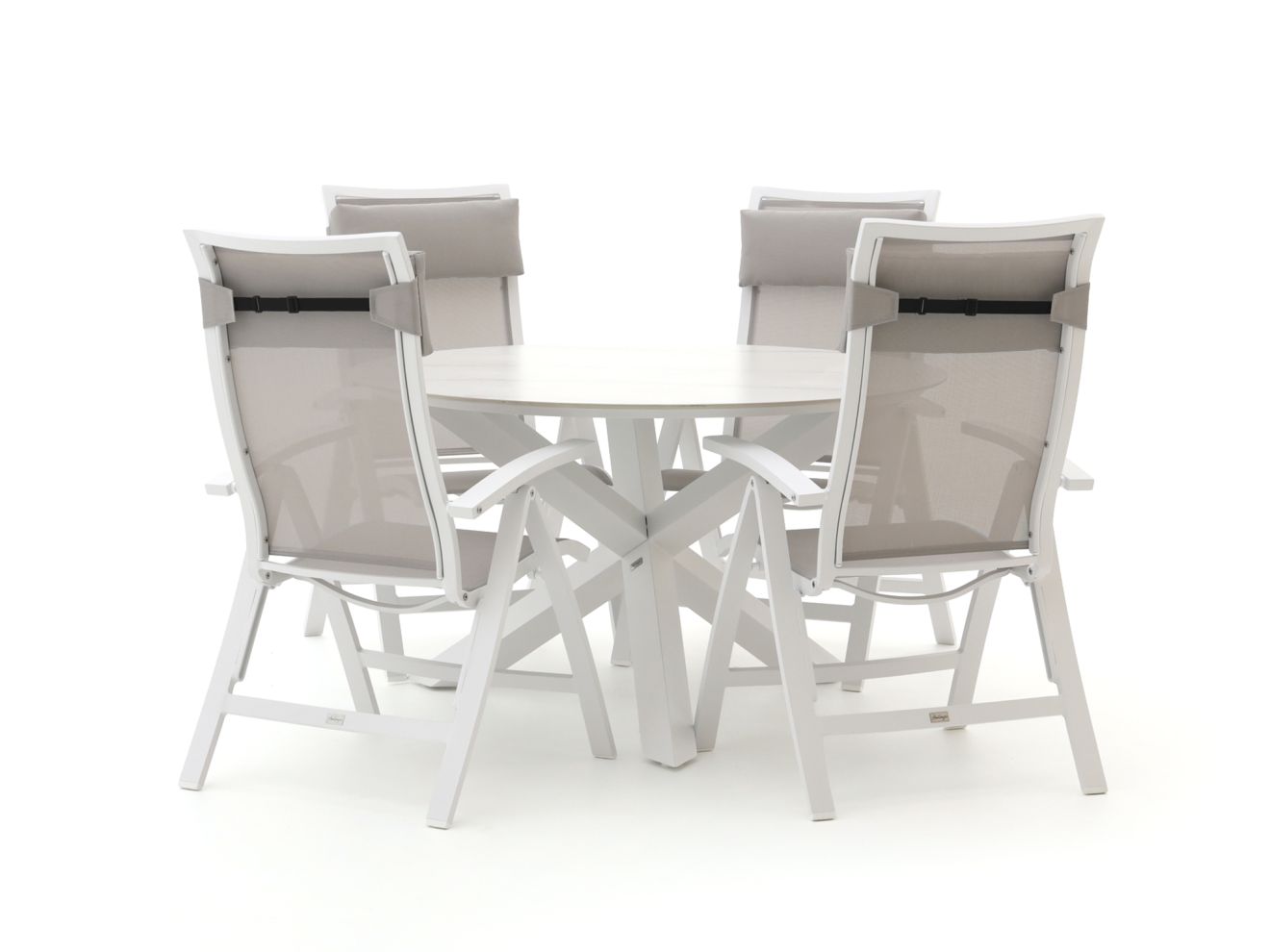 + 15 % Kassenrabatt | Bellagio Lugo/Lodola ø 130 cm Gartenmöbel-Set 5-teilig verstellbar