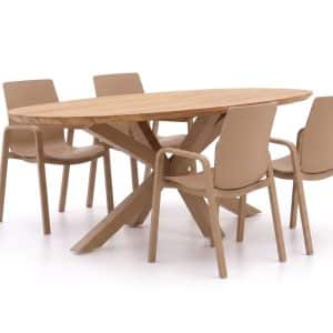 + 10 % Kassenrabatt | Hartman Flow/San Sebastian 200 cm Gartenmöbel-Set 5-teilig stapelbar